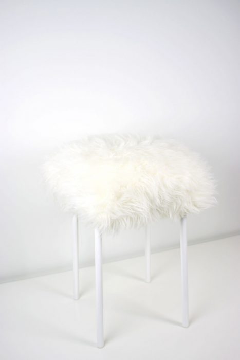 Ikea Diy Fuzzy Stool Without The, White Fuzzy Stool For Vanity