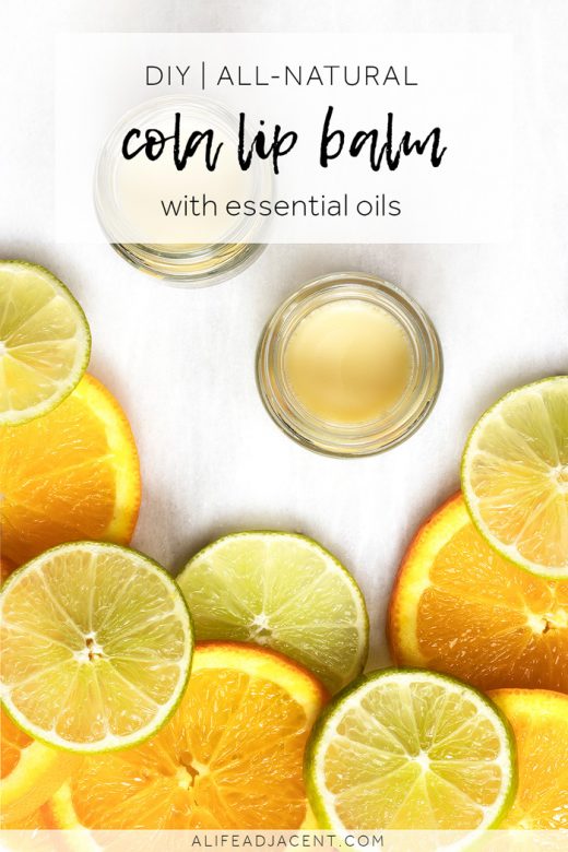 DIY cola lip balm with essential oils