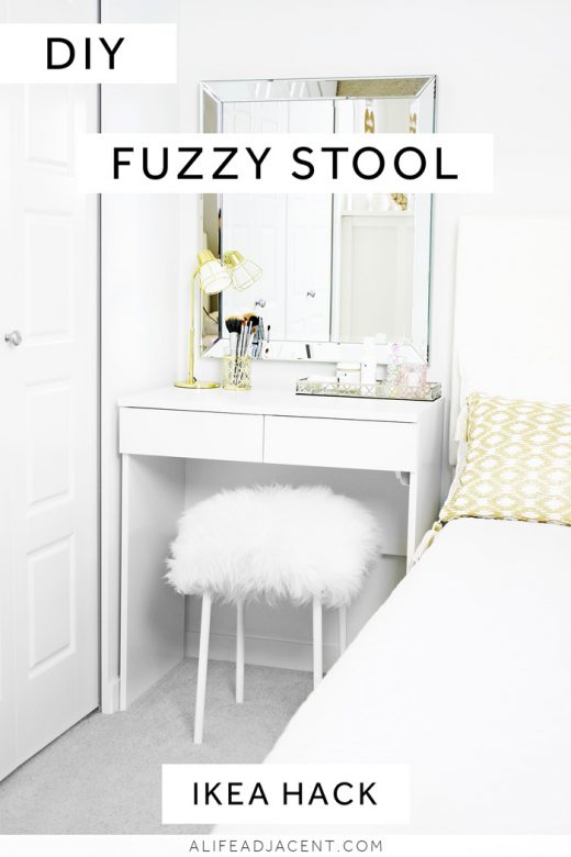 DIY fuzzy stool IKEA Hack