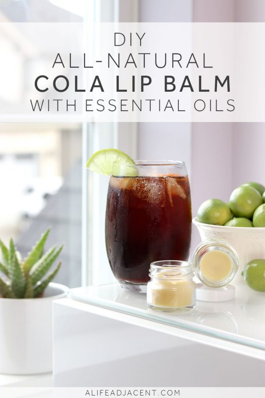 All-natural DIY cola scented lip balm made with essential oils