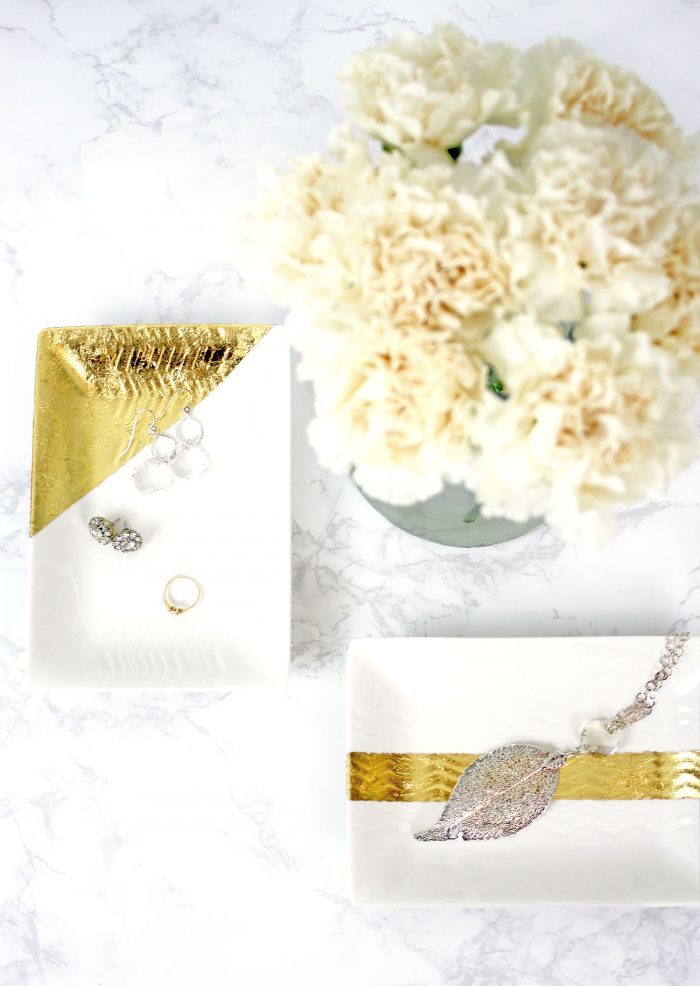 Easy gold leafed jewelry trays