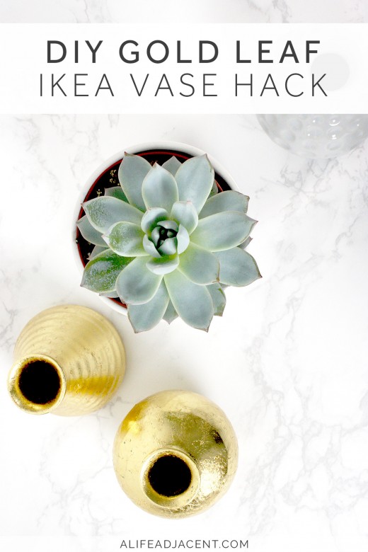 IKEA vase set with DIY gold leafing