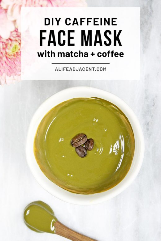 DIY face mask with matcha and coffee