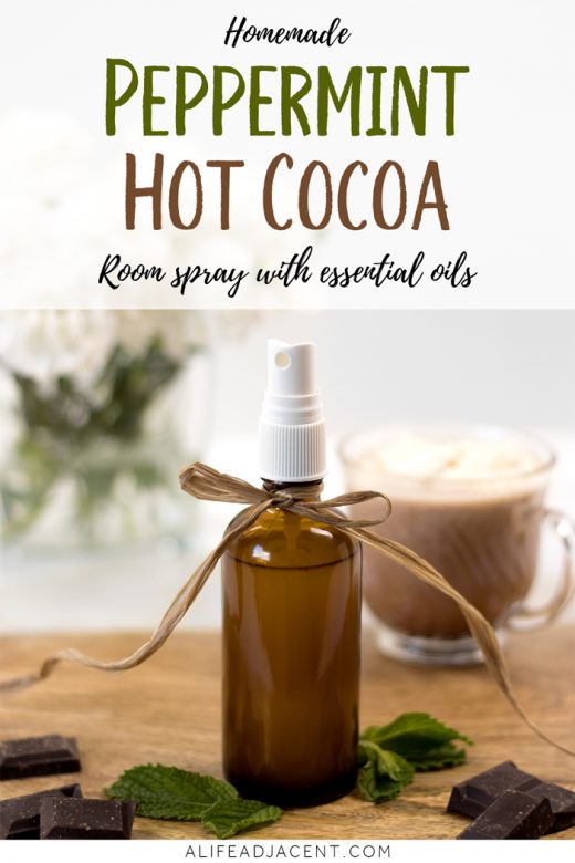 DIY peppermint hot cocoa room spray with essential oils
