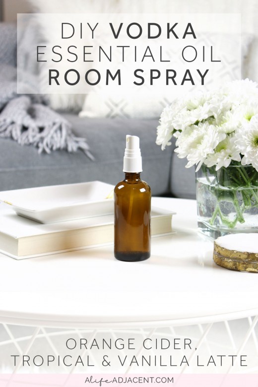 DIY vodka room spray air freshener spray with essential oils