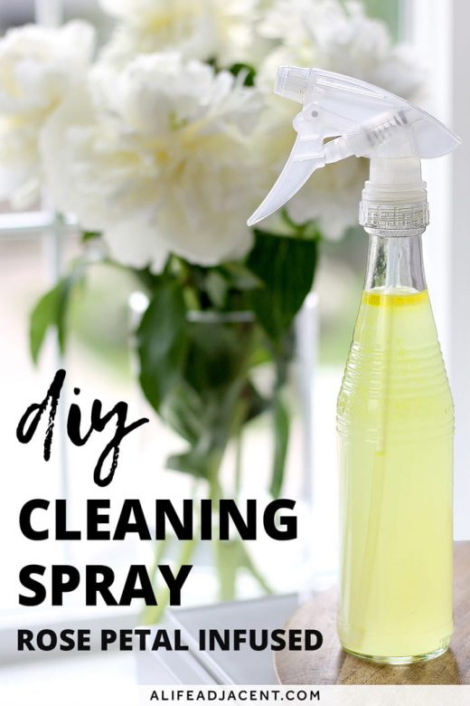 Bottle of DIY cleaning spray with vodka