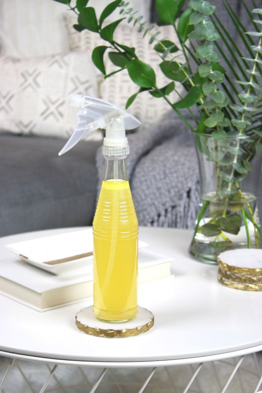 DIY essential oil cleaning spray in spray bottle