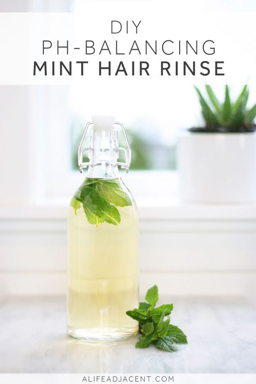 DIY mint hair rinse with apple cider vinegar