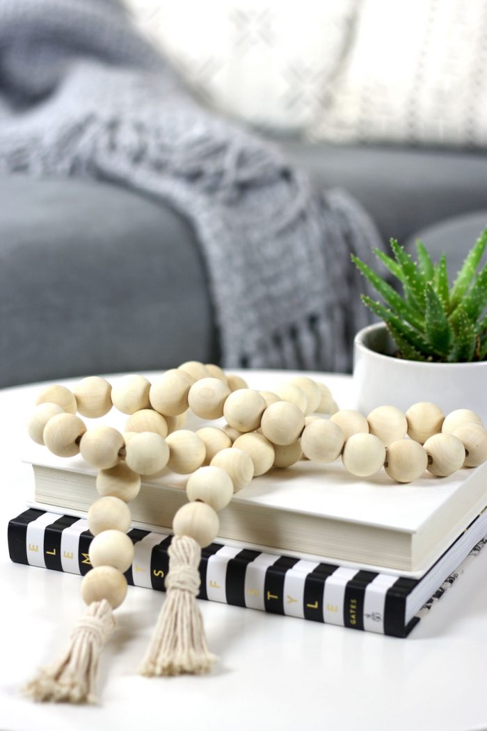 Diy Wood Bead Garland With Tassels A Life Adjacent - Wooden Beads Decor Ideas