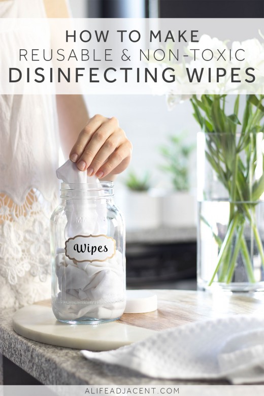 DIY cleaning wipes made with vodka, essential oils and castile soap