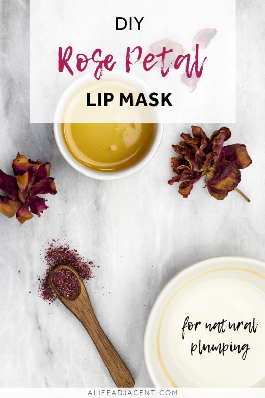 DIY plumping lip mask with rose petal powder