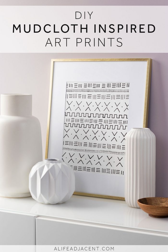 Framed DIY African mudcloth inspired art print