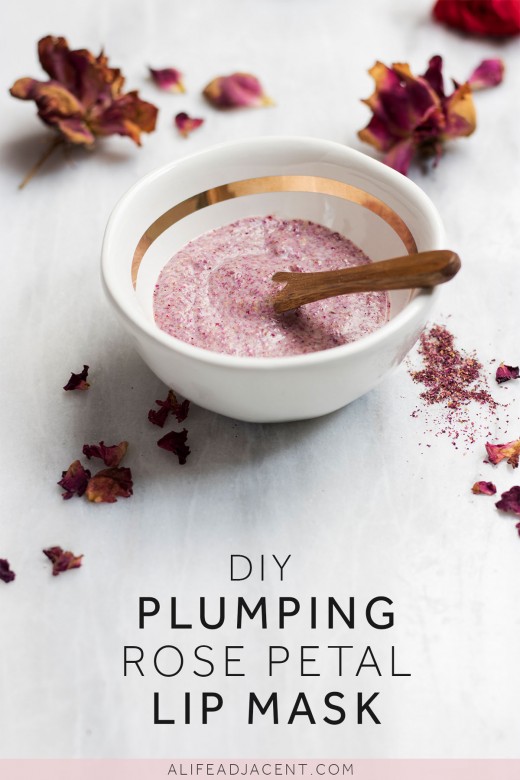 DIY Plumping Lip Mask with Rose Petals