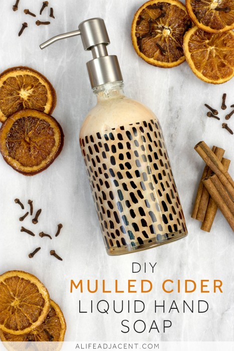 Diy Liquid Hand Soap Made From Bar Soap Mulled Cider Scent A Life