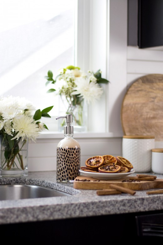 DIY hand soap from bar soap with a mulled cider scent