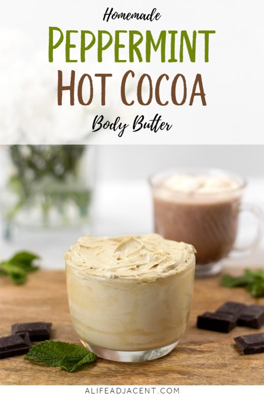 DIY peppermint hot cocoa body butter with bacuri butter