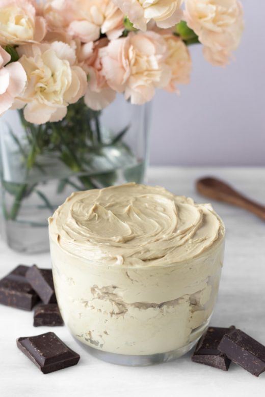 DIY whipped body butter scented with peppermint essential oil and cacao absolute