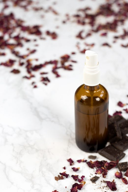 DIY chocolate and roses room spray with essential oils for Valentine's Day