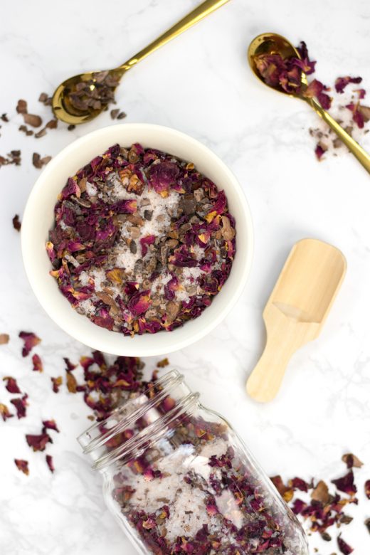 DIY chocolate rose petal tub tea recipe