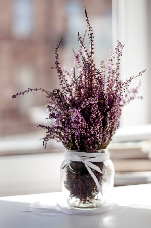 Vase full of lavender flowers