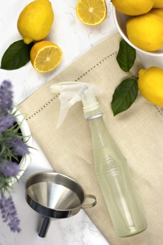 Homemade glass cleaner with essential oils