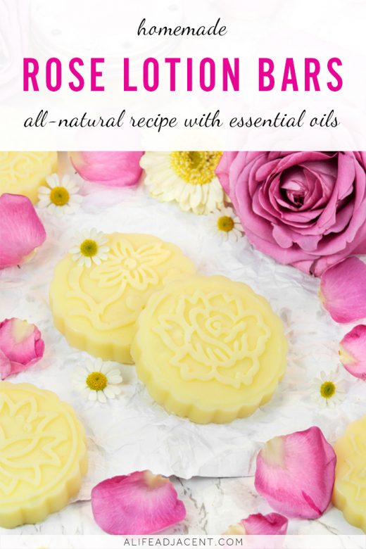 Homemade lotion bars with roses