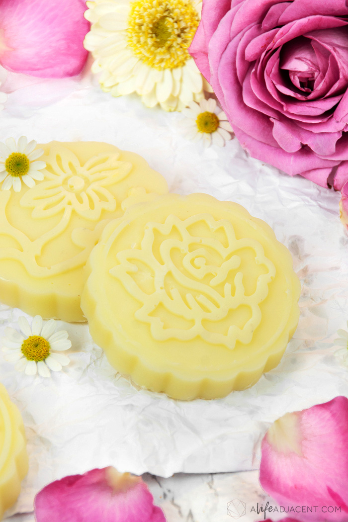 DIY rose lotion bars