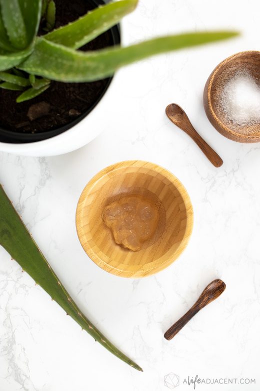 DIY aloe vera face mask in bowl