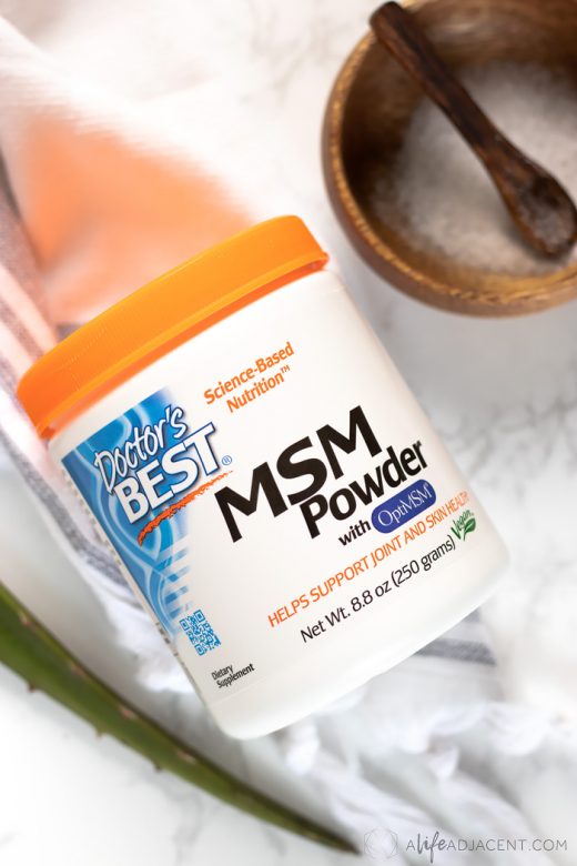 MSM powder for aloe face mask