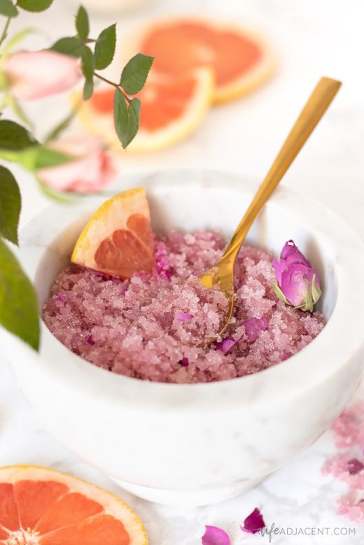 Homemade grapefruit sugar scrub