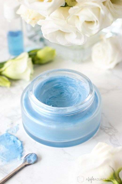 Homemade emulsifying cleansing balm with blue tansy oil
