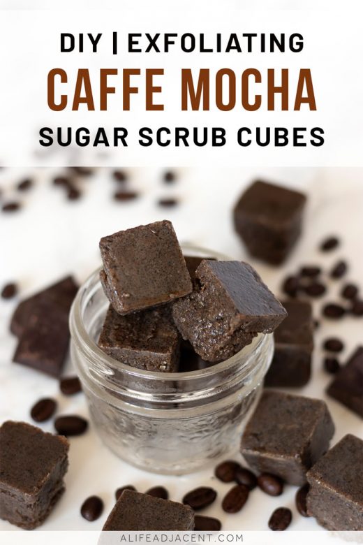 Homemade coffee mocha sugar scrub cubes