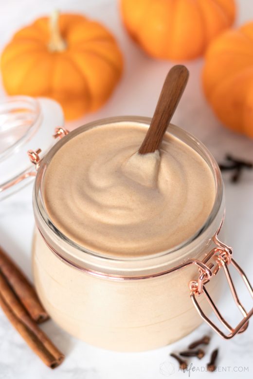 Whipped non greasy body butter recipe with pumpkin spice essential oil