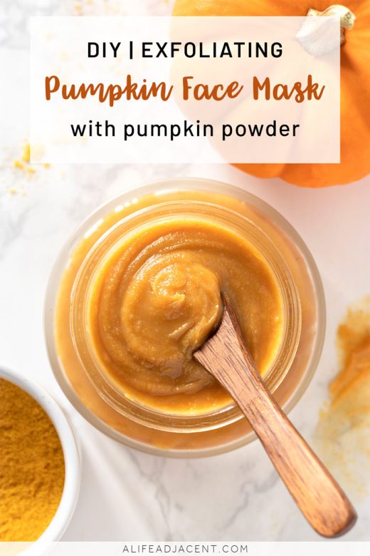 Homemade exfoliating face mask with pumpkin