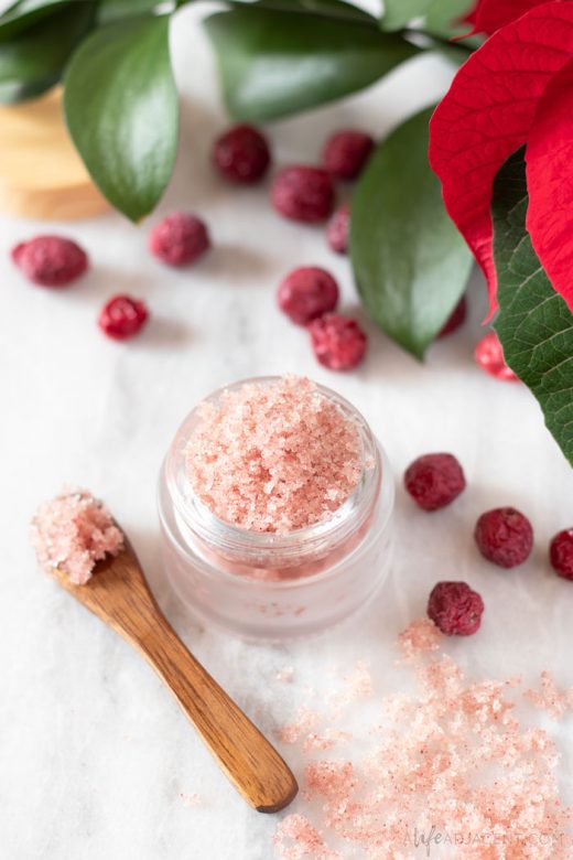 DIY cranberry lip scrub recipe for gentle exfoliation