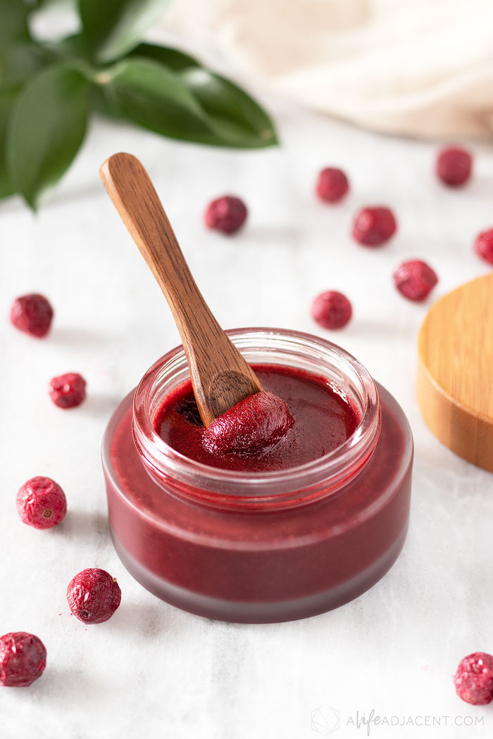 Homemade cranberry face scrub