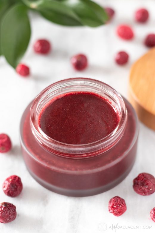 Gentle DIY face scrub with cranberries