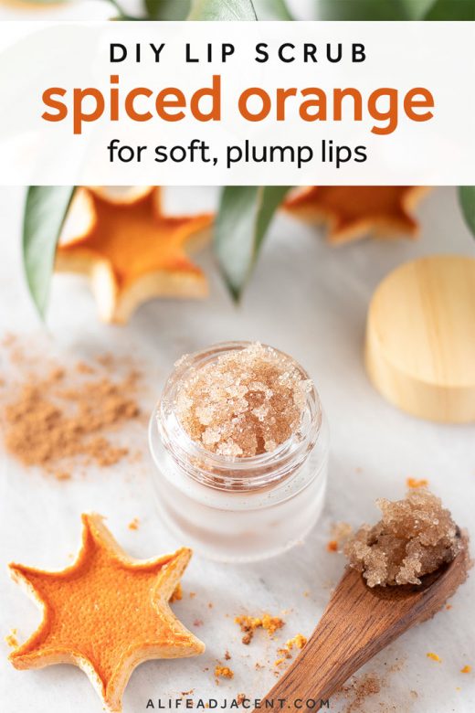 Spiced orange DIY lip scrub with cinnamon