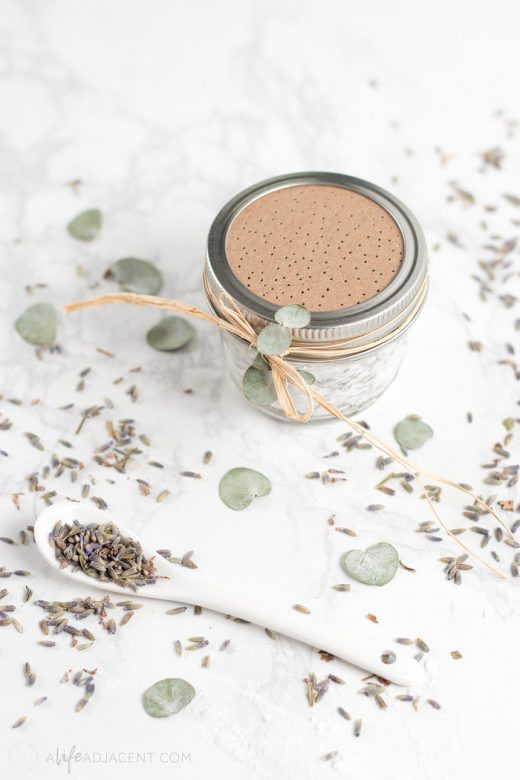 Air freshener jar with dried lavender