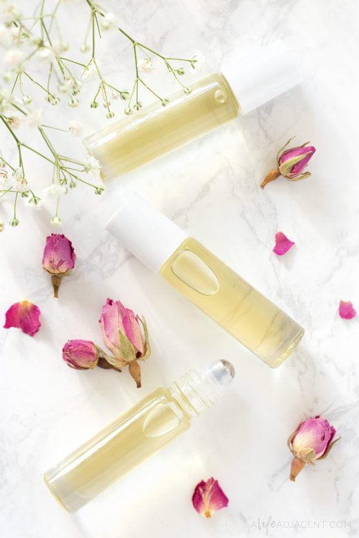 DIY cuticle oil recipe with flowers