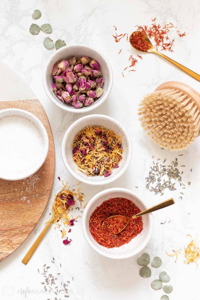 DIY Bath Salts (Rose, Calendula & Lavender) - A Life Adjacent