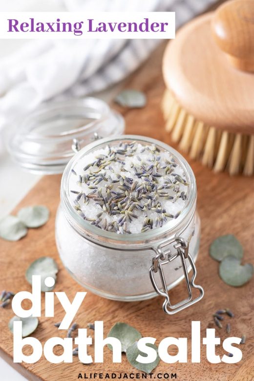 DIY lavender bath salts in jar