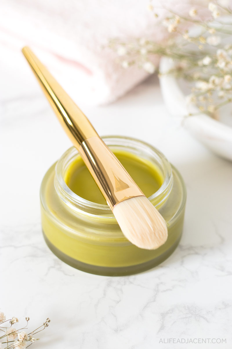 Homemade overnight face mask with green tea