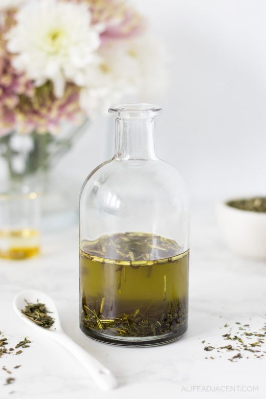 Green tea infused oil