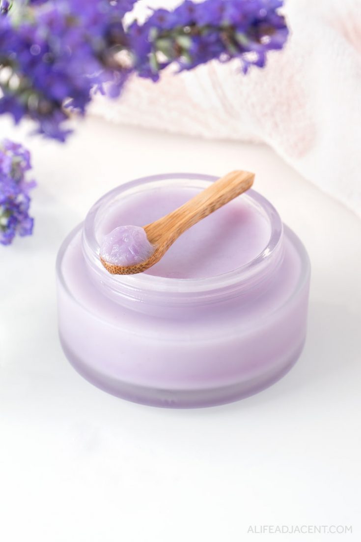 Homemade oil cleansing balm with wooden spoon