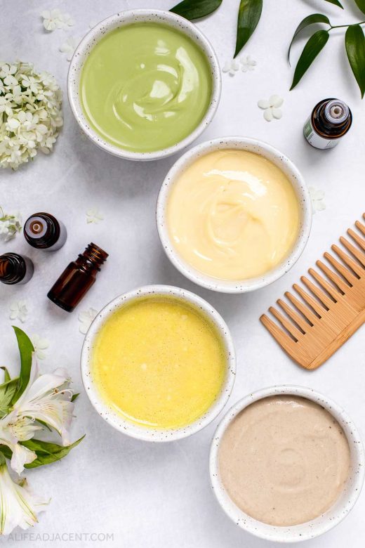 DIY hair masks with essential oils.