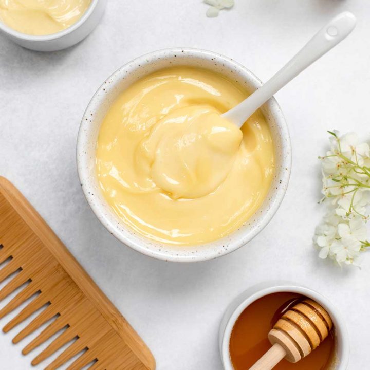 DIY mayonnaise hair mask.