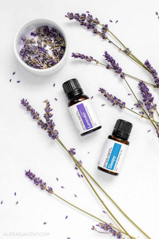 Lavender and Sleepy essential oils for pillow spray.