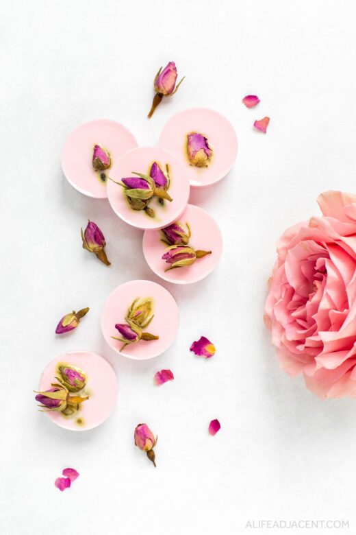 DIY rose petal melt and pour soap