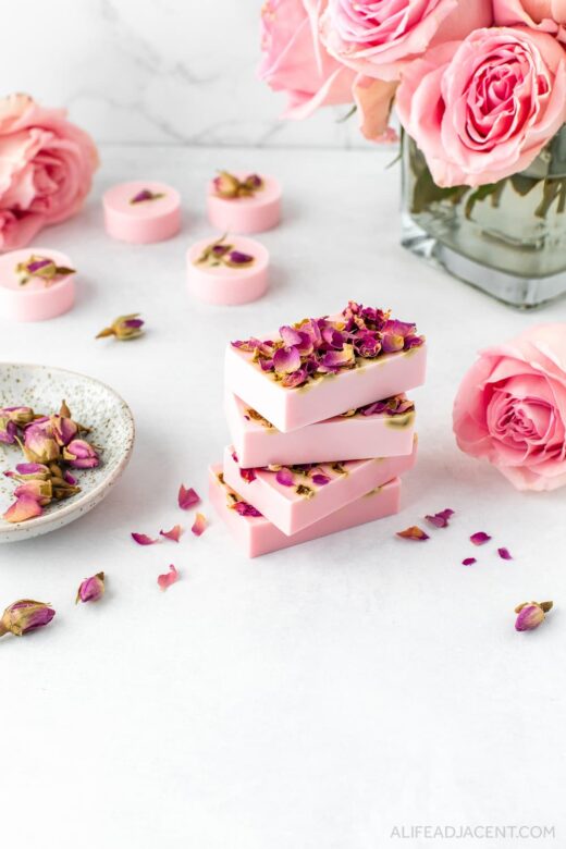 Homemade rose soap